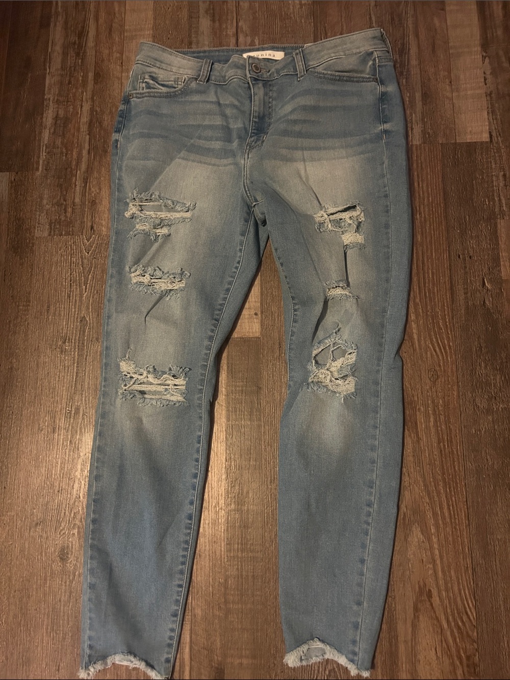 eunina Light Blue Distressed Skinny Jeans